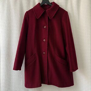Vintage Sears burgundy red wool coat twee ivy preppy women's size medium